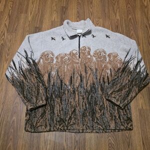 Lusha Designs Vintage Golden Retriever Nature Fleece Pullover L Made in Canada